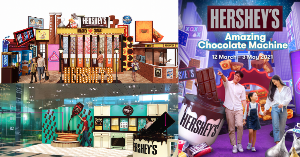 Hershey's Chocolate installations at Changi Airport, featuring 3metre