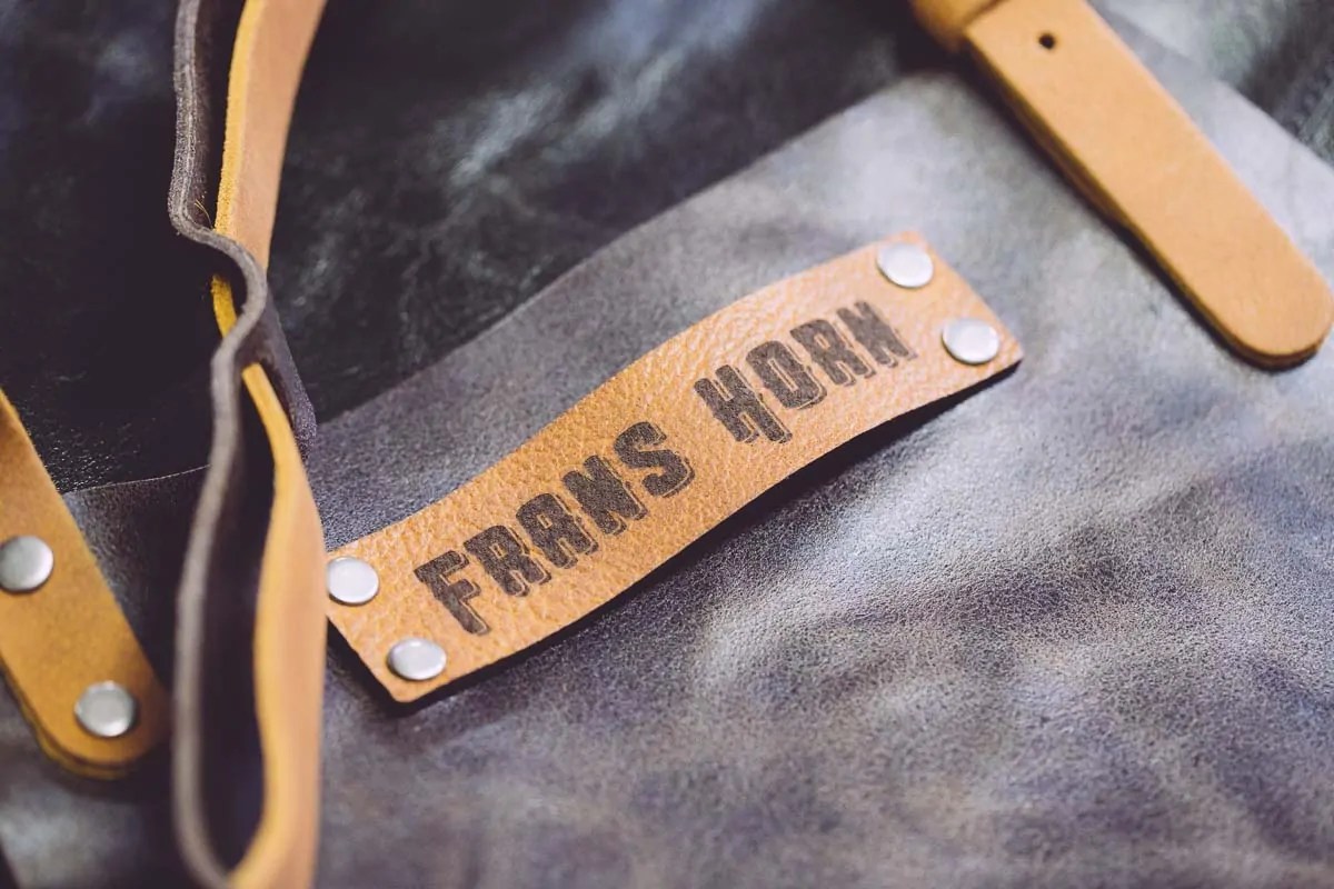 Leren Schort Met Naam - Mr Been