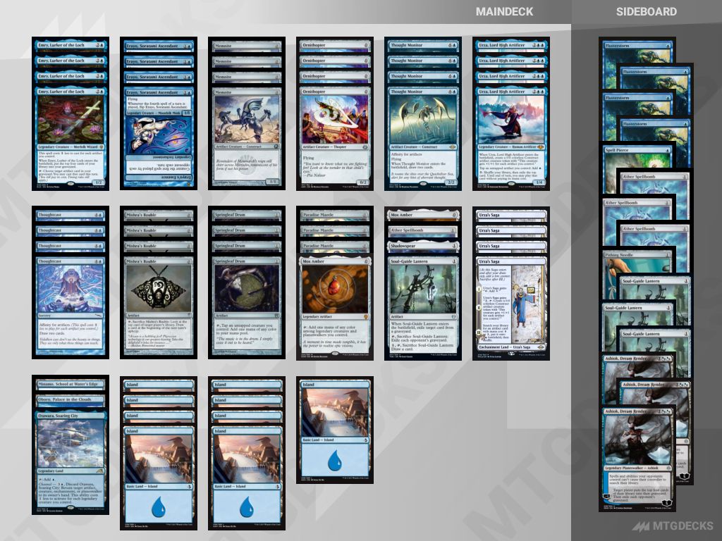 Modern blue erayo affinity deck by aspiringspike • MTG DECKS