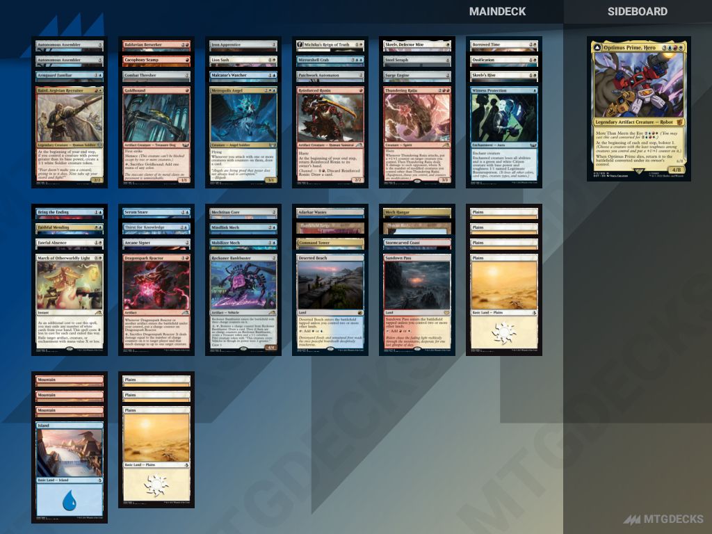 Brawl Optimus Prime Brawl deck by mario128 • MTG DECKS