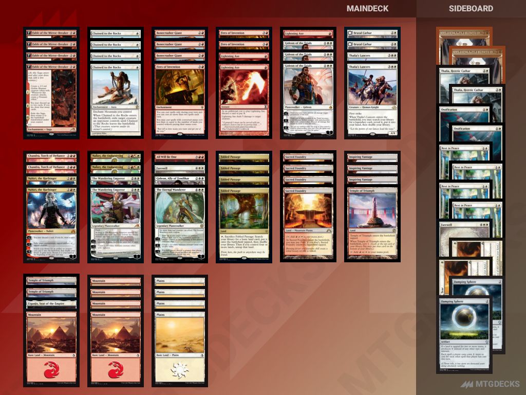 Pioneer Boros Planeswalkers deck by Kaden Ford • MTG DECKS