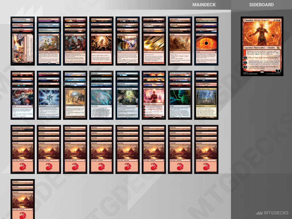 HistoricBrawl chandra hope's land destruction! deck by MTGGnome • MTG