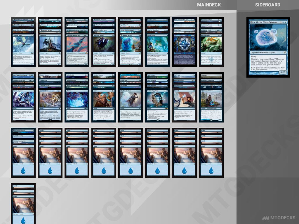 HistoricBrawl Kira, Great GlassSpinner deck by MTGAAssistantMeta