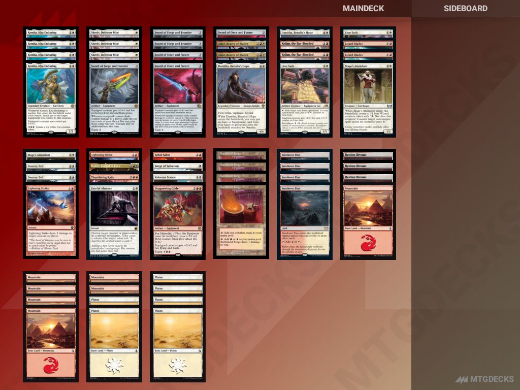 Arena Standard Boros Equipment deck by HollywoodBlack • MTG DECKS