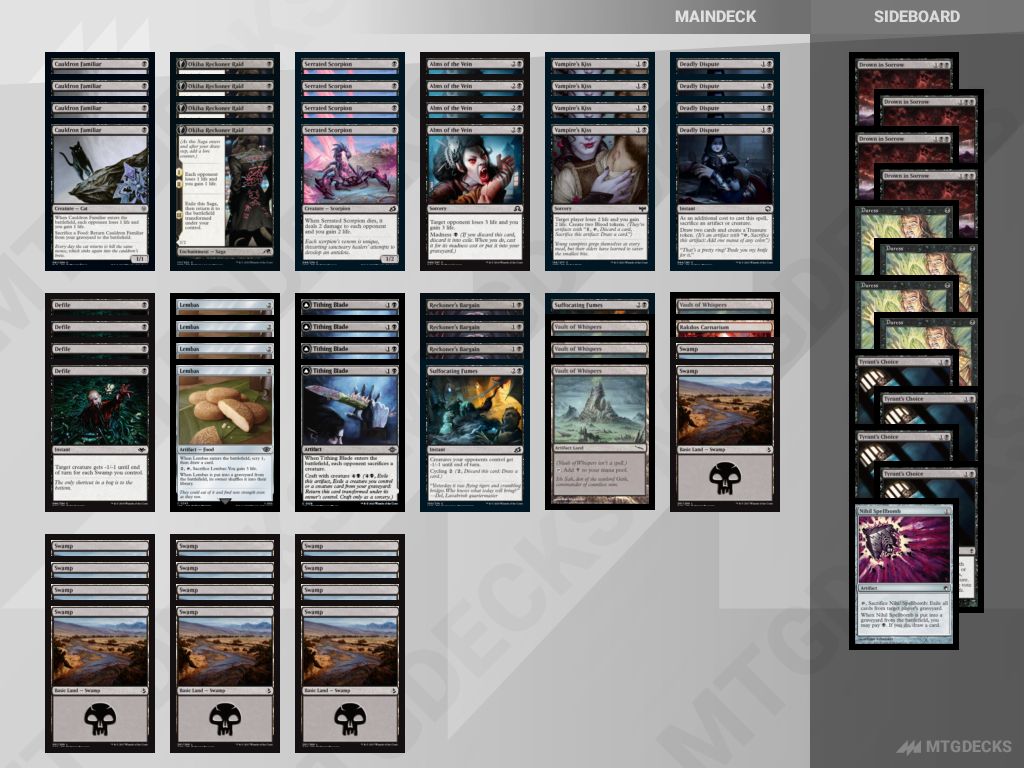 Pauper Mono Black Burn deck by Beicodegeia • MTG DECKS