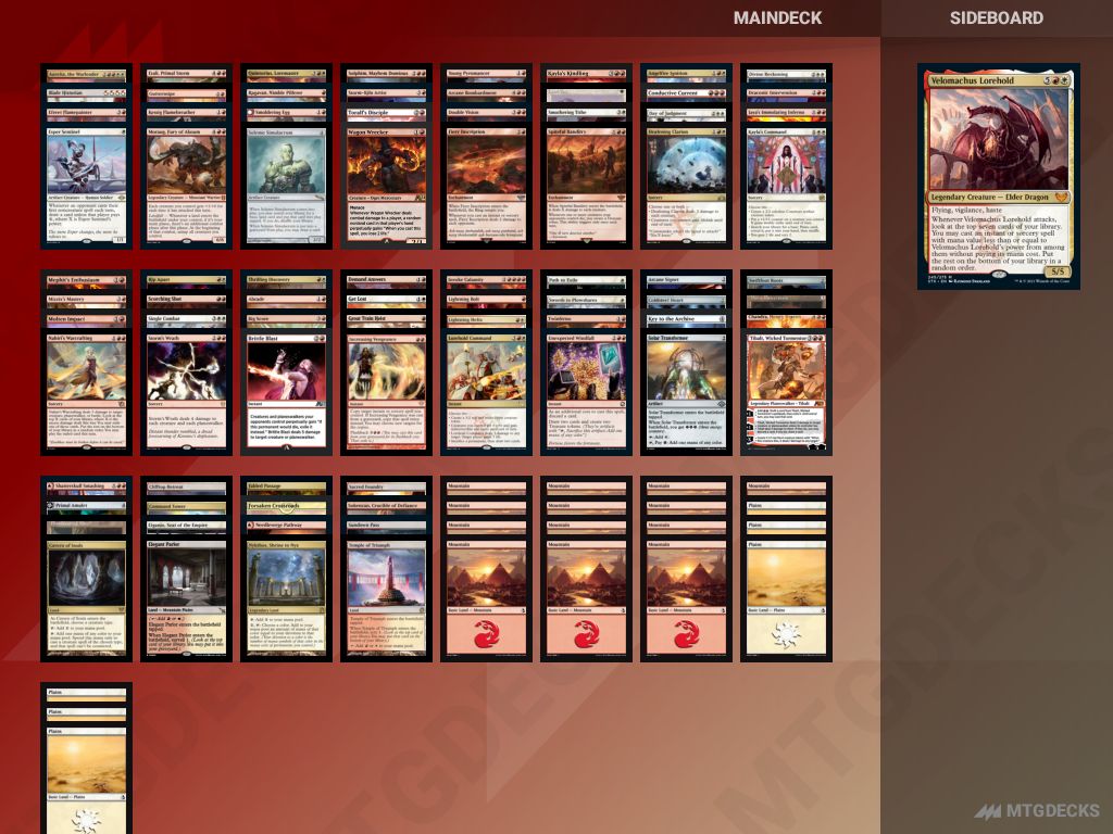 HistoricBrawl Boros Velomachus Land Destruction deck by F0XES • MTG DECKS