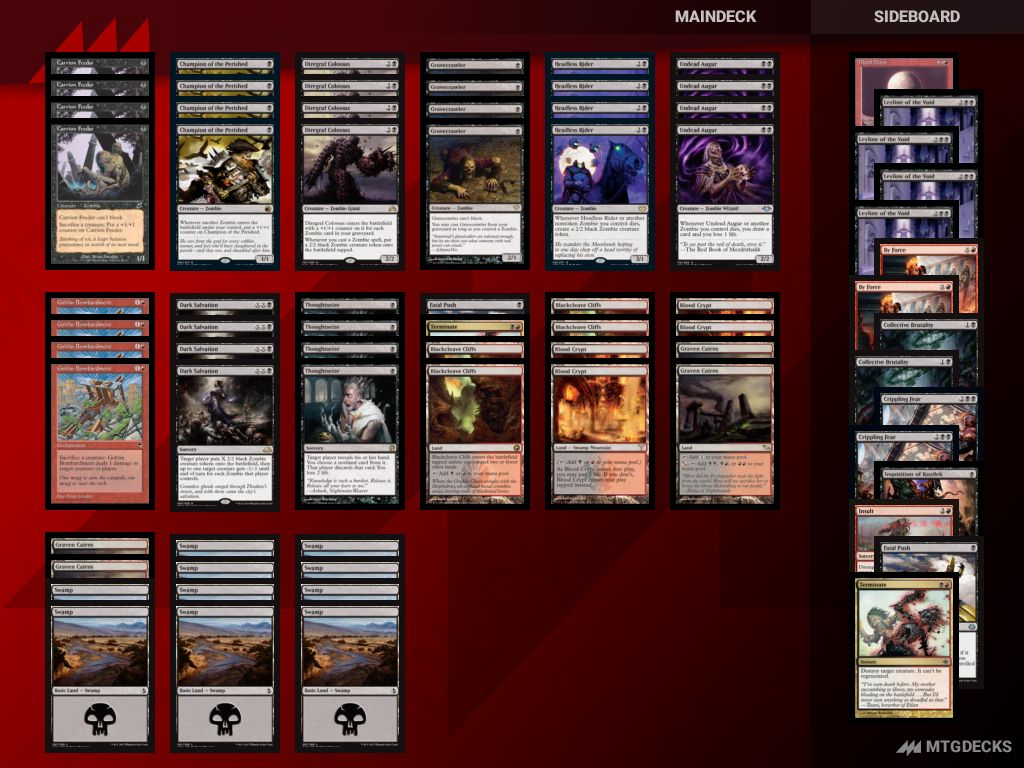 Modern Rakdos Zombies deck by Connor Ahlbach • MTG DECKS