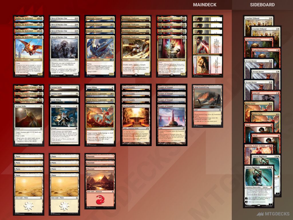 MTG Throne Of Eldraine Standard Boros Feather top decks • MTG DECKS