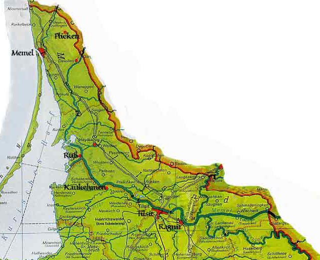 Memelland Landkarte Memelland w Zbyszkowe herby i inne różności. w