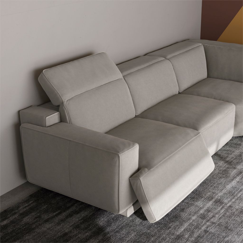 Iago modular corner sofa with relax function beige fabric Natuzzi Italia Furniture