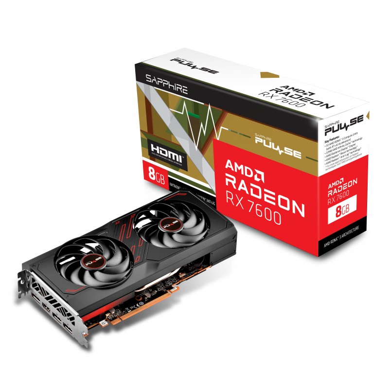 PLACA DE VIDEO SAPPHIRE PULSE RX 7600 OC 8GB