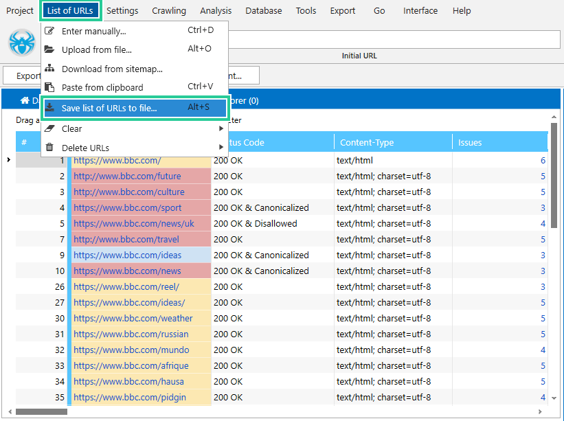 URL adding, crawling, saving Netpeak Software Help Center