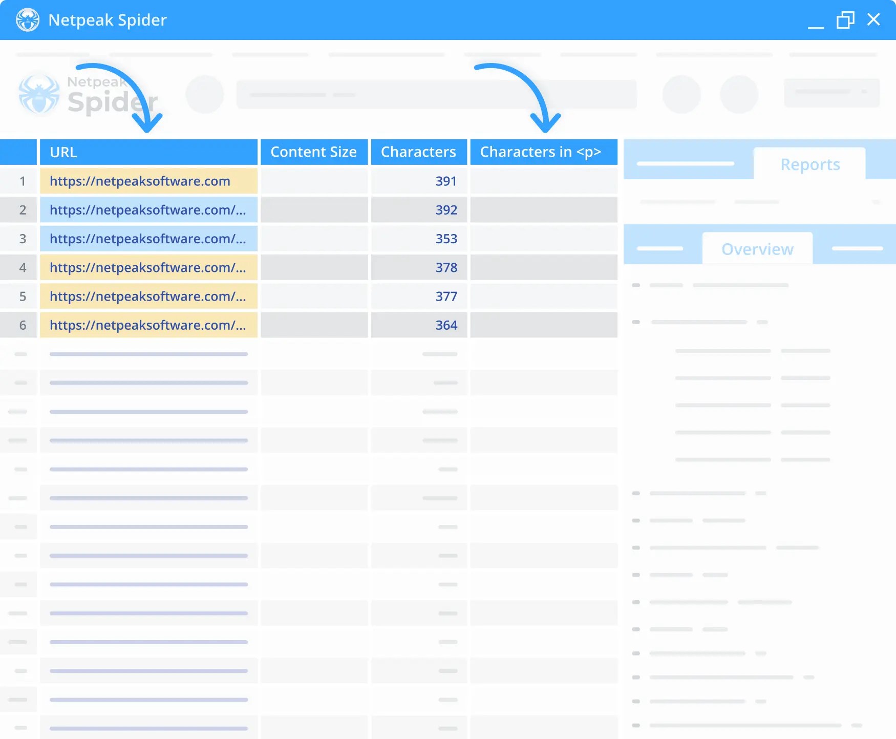 Check how many characters text has with character count tool Netpeak