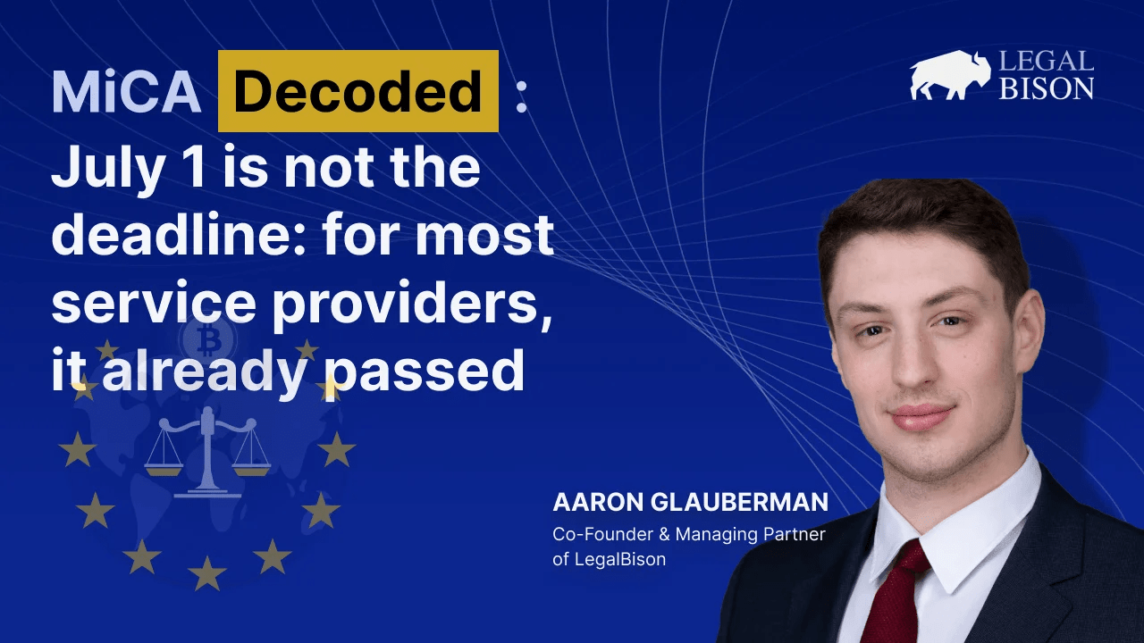 July 1 Is Not the Deadline. For Most Service Providers, It Already Passed – Legal Bitcoin News