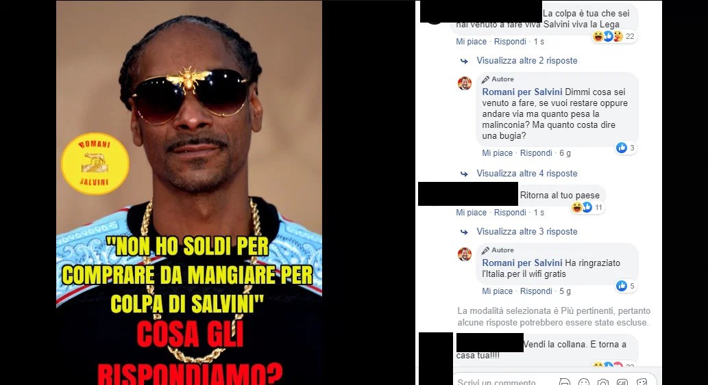 Immigrato non può mangiare attacca Salvini e viene insultato, ma è