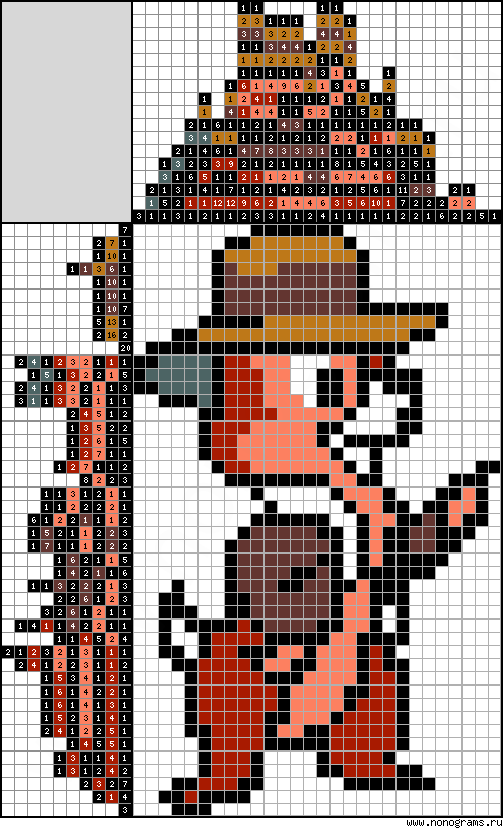 Colour Japanese crossword «Chip»