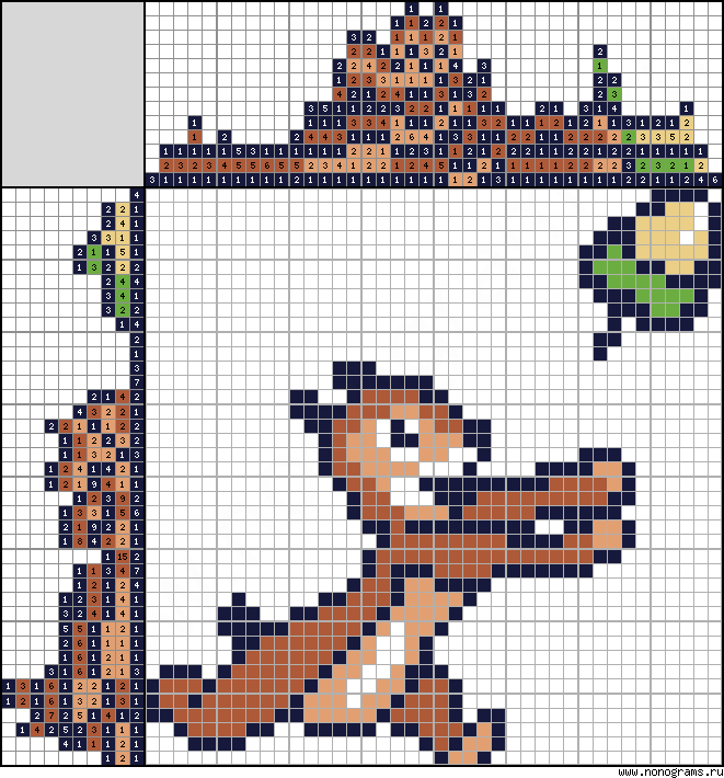 Colour Japanese crossword «Chip»