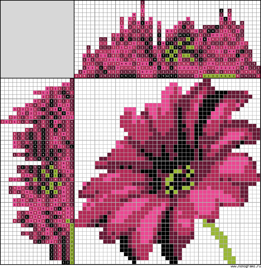 Colour Japanese crossword «Flower»