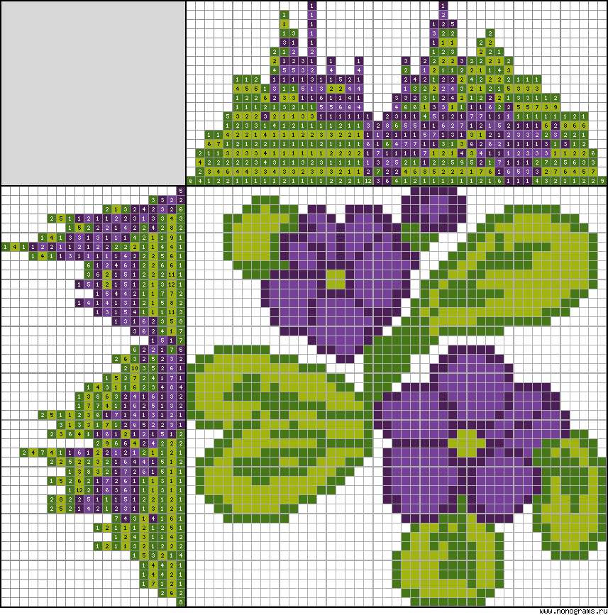 Colour Japanese crossword «Flower»