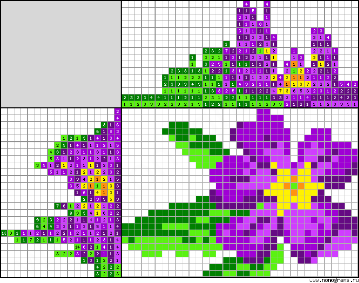 Colour Japanese crossword «Flower»