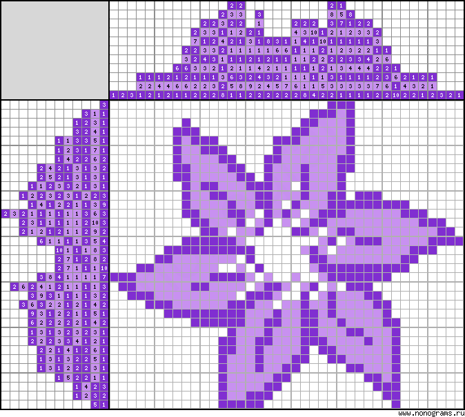 Colour Japanese crossword «Flower»