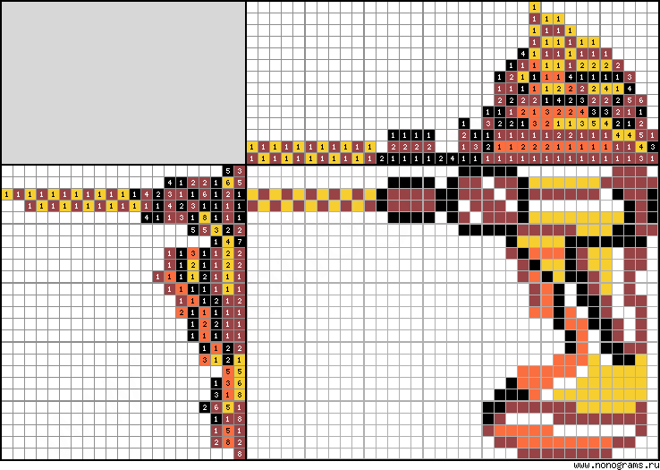 Colour Japanese crossword «Drill»