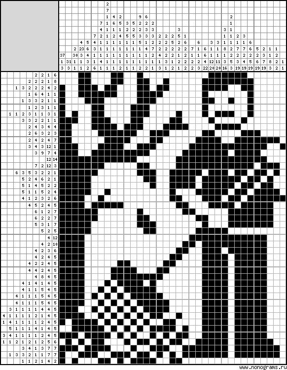 Black & white Japanese crossword «Janitor»
