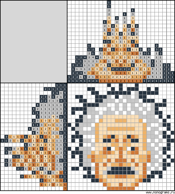 Colour Japanese crossword «Einstein»