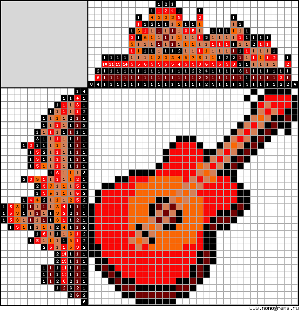 Colour Japanese crossword «Guitar»