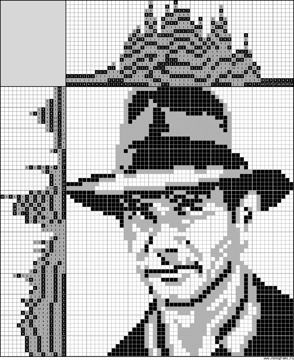 Colour Japanese crossword «Harrison Ford»
