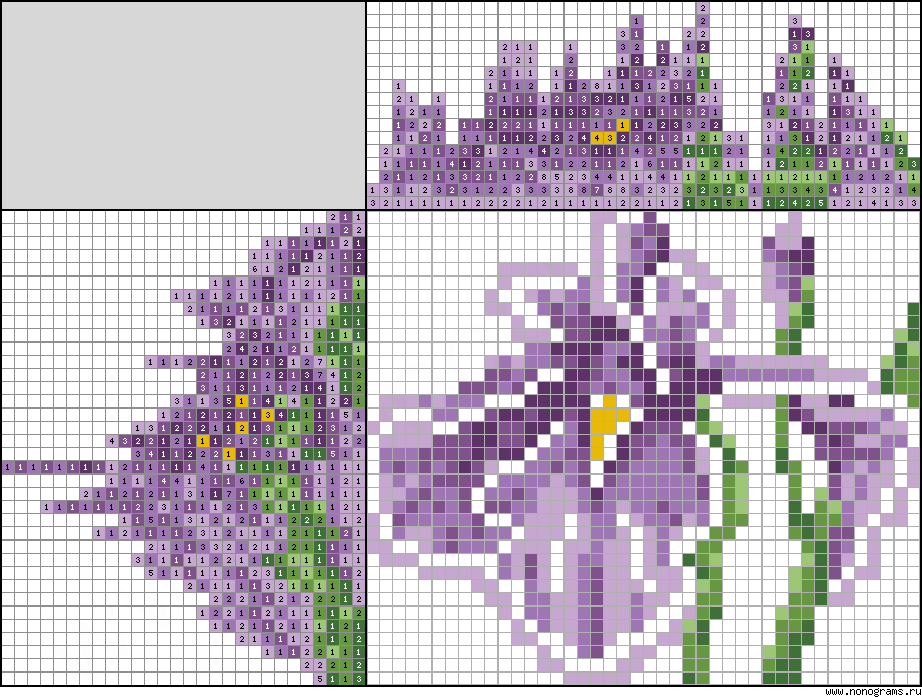 Colour Japanese crossword «Iris»