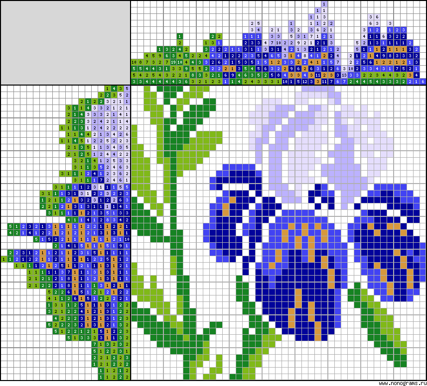 Colour Japanese crossword «Iris»