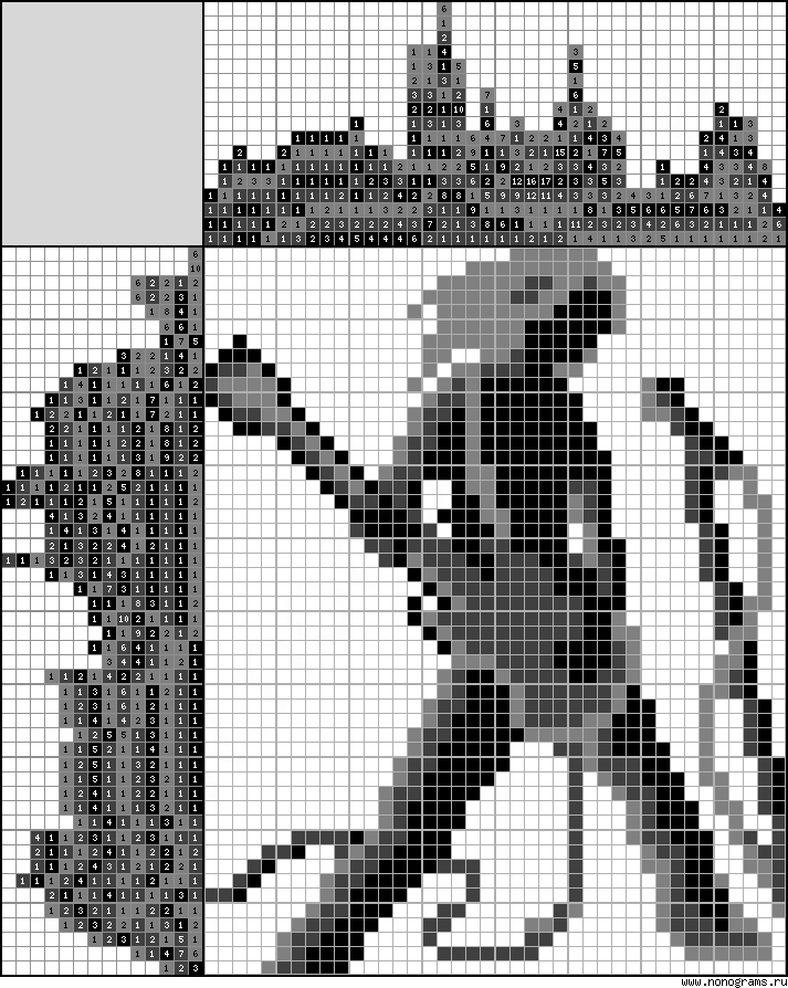 Colour Japanese crossword «When the girl and guitar...»