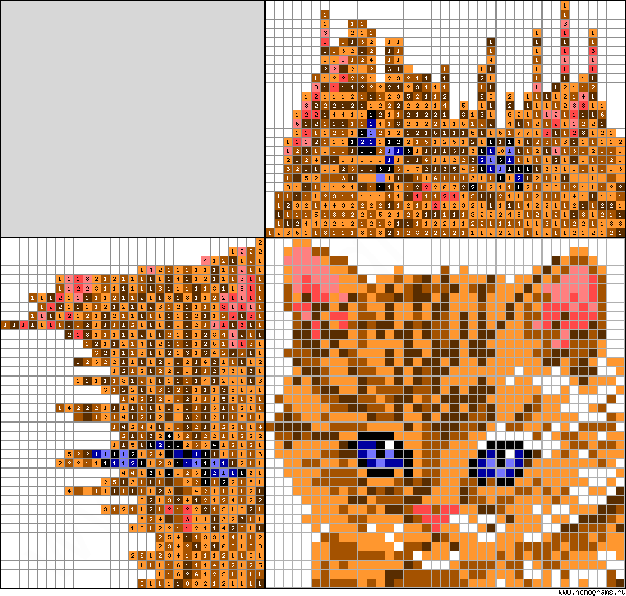 Colour Japanese crossword «Kitty»