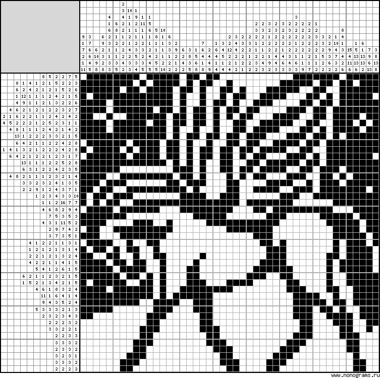 Black & white Japanese crossword «Pegasus»