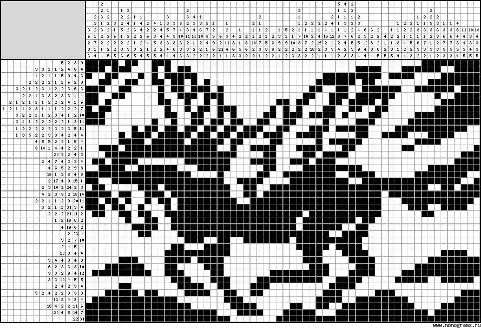 Black & white Japanese crossword «Pegasus»