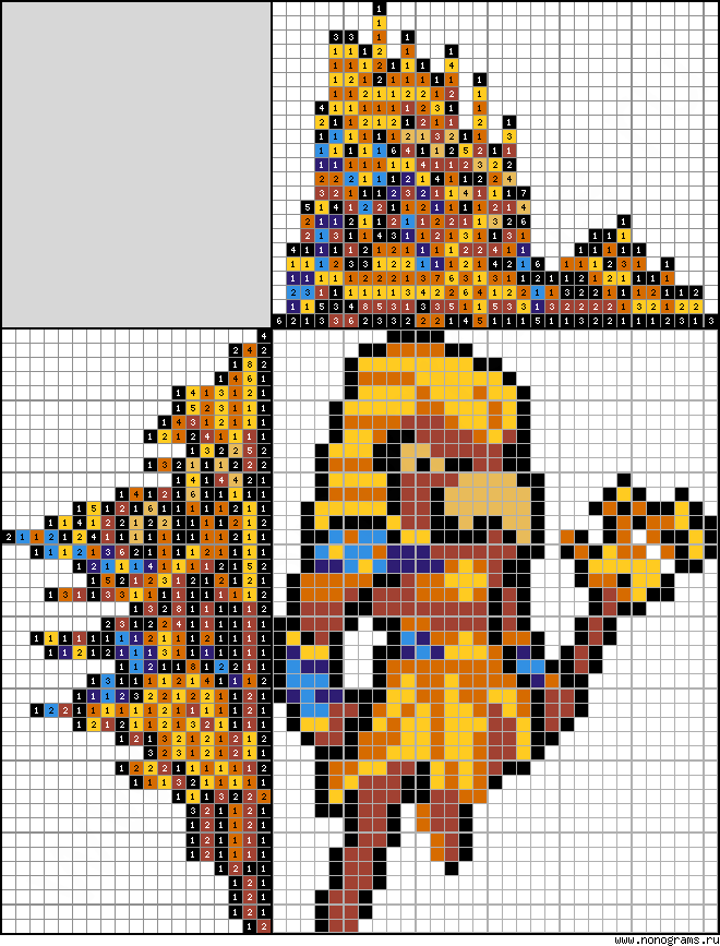 Colour Japanese crossword «Ra»