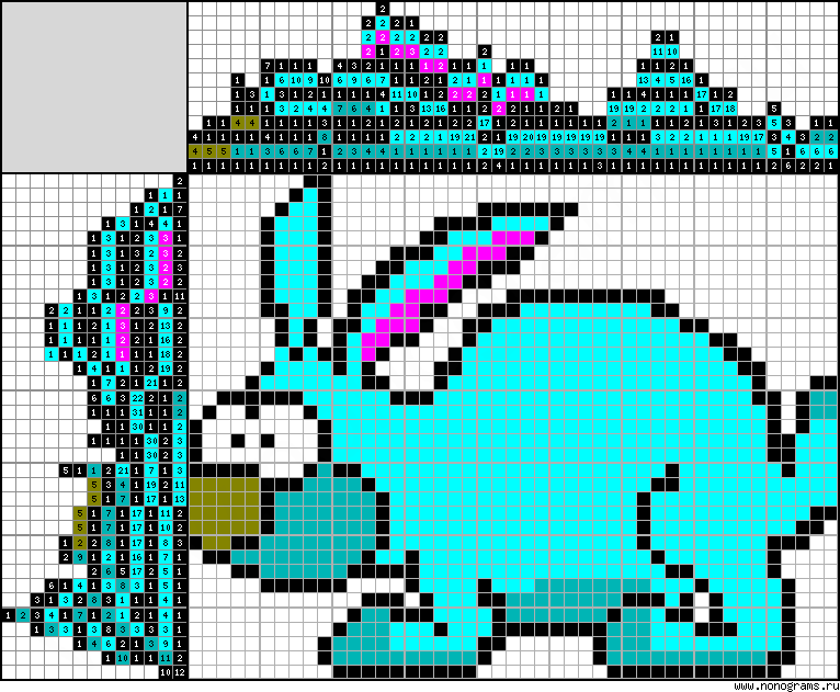 Colour Japanese crossword «Rabbit»