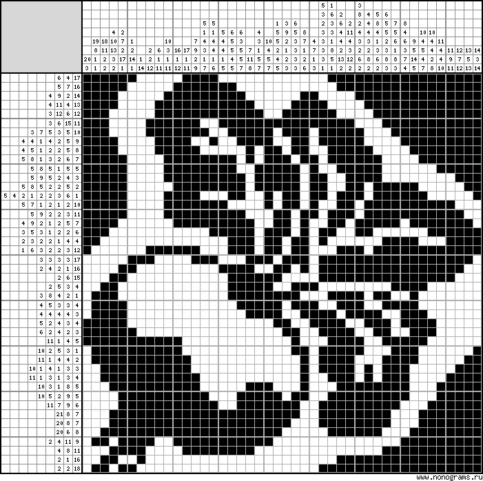 Black and white Japanese crossword «Radish»