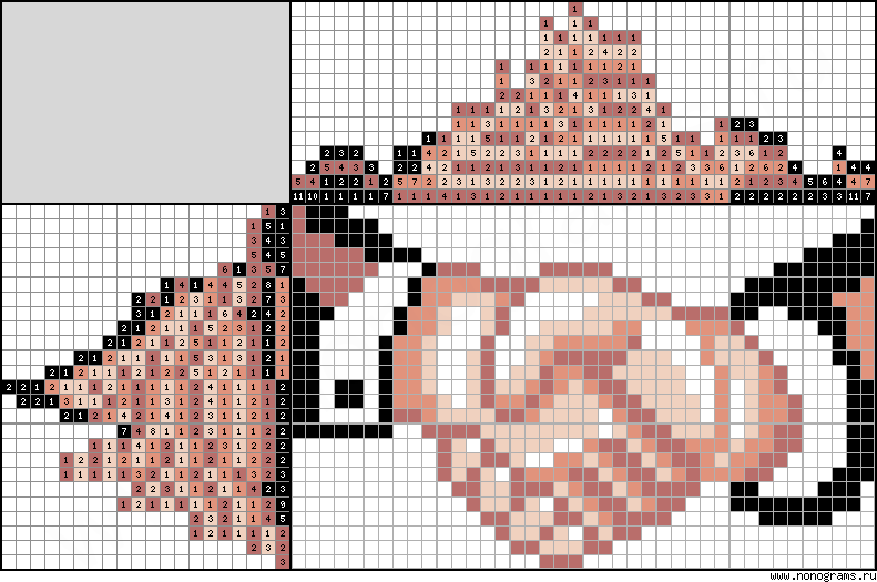 Colour Japanese crossword «Handshake»
