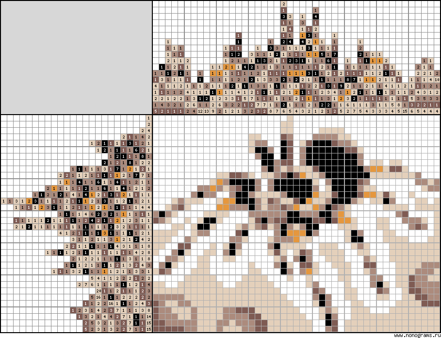 Colour Japanese crossword «Tarantula»