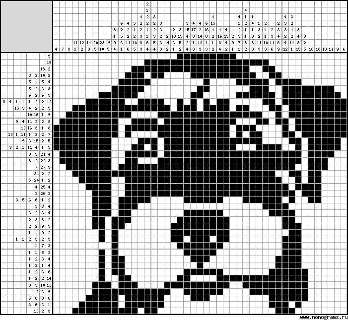 Black & white Japanese crossword «Terrier»