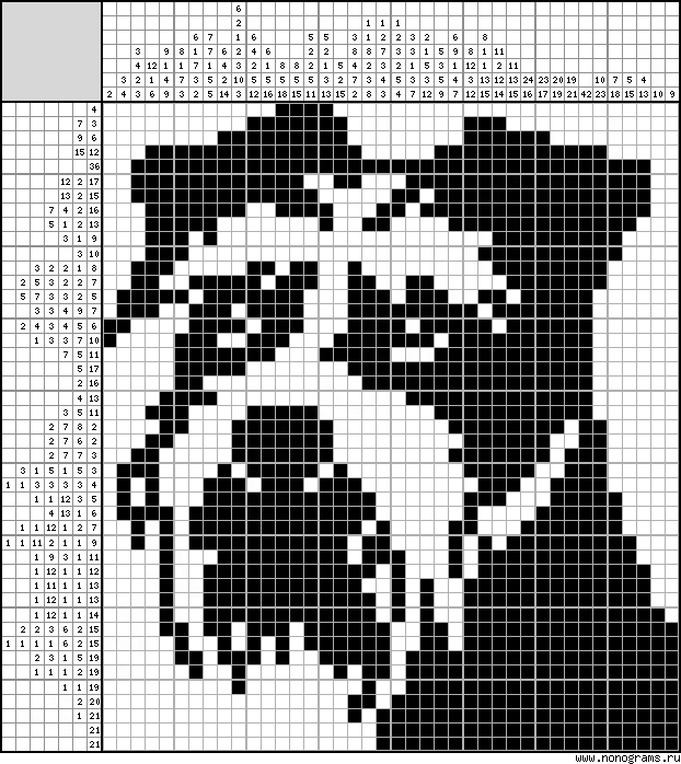 Black & white Japanese crossword «Terrier»