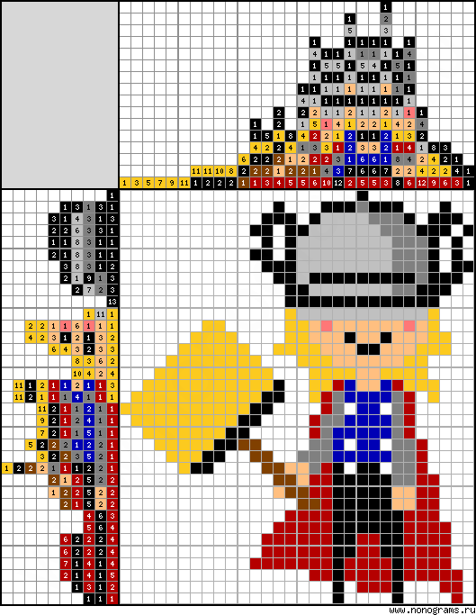 Colour Japanese crossword «Thor»