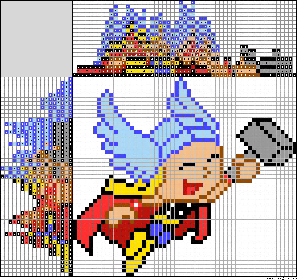 Colour Japanese crossword «Thor»