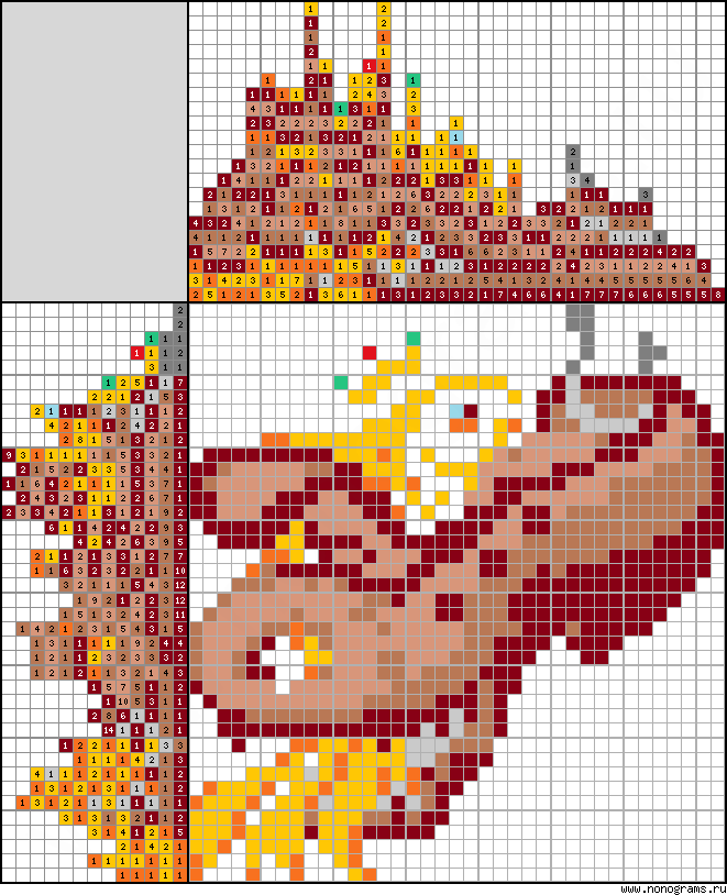 Colour Japanese crossword «Catch»