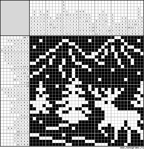 Black and white Japanese crossword «In the forest»