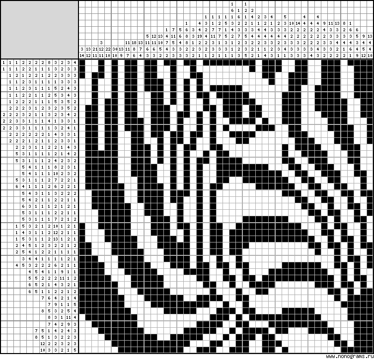 Black and white Japanese crossword «Zebra»