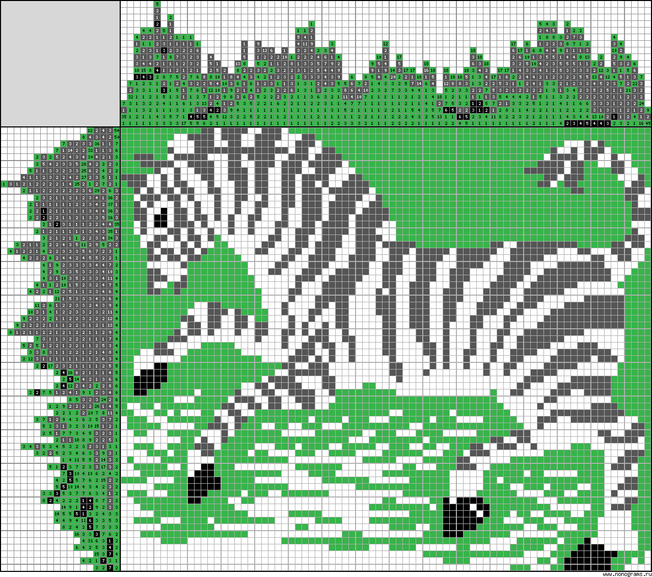Colour Japanese crossword «Zebra»