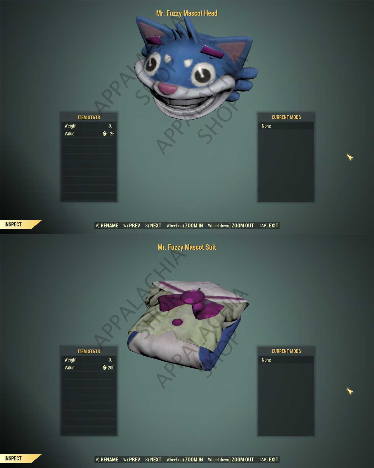 Buy Clean Mr. Fuzzy Mascot Suit & in FALLOUT 76 Items Offer 2420122925